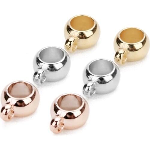 50Pcs/lot Pendant Clip Clasps Bail Hooks Gold Silver CCB Big Hole Bead Spacer Loose Beads Connector For Jewelry Making Supplies