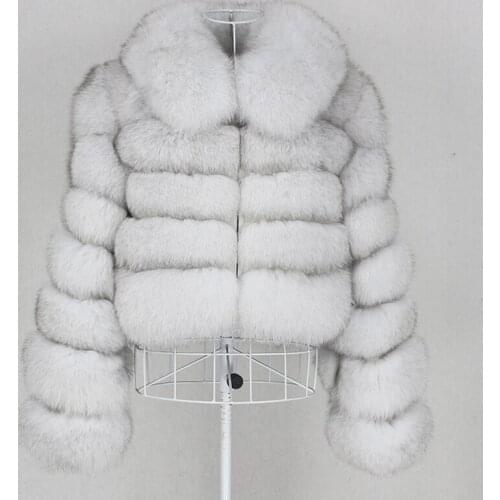 Brand Real Fur Coat 2020 Luxury Winter Jacket Women Natural Fox Fur Outerwear Thick Warm Turn-down Collar Zipper Streetwear