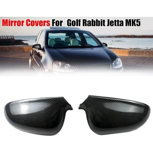 1 Pair Rearview Mirror Cover Carbon Fiber Side Rear View Mirror Cover Caps for Golf MK5 Golf 5 R 2005 - 2009