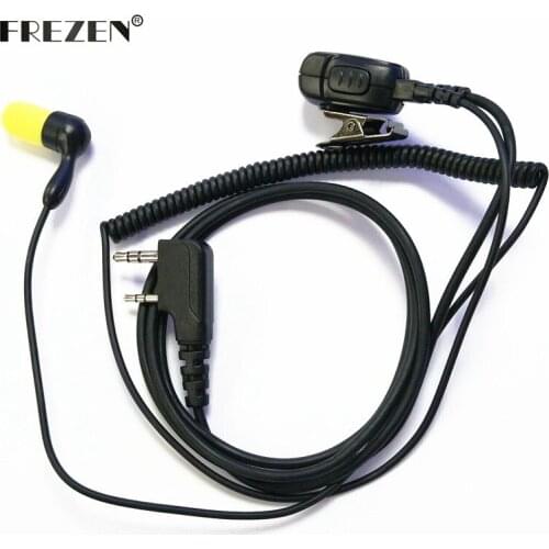 2-Pin Foam Slow Rebound Earbud Earpiece Mic PTT Headset for Kenwood Baofeng TYT WOUXUN Walkie Talkie