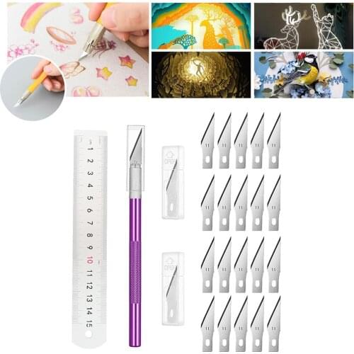 22x Hobby Razor Blade with Case Blades Craft Stencil for Scrapbooking Art