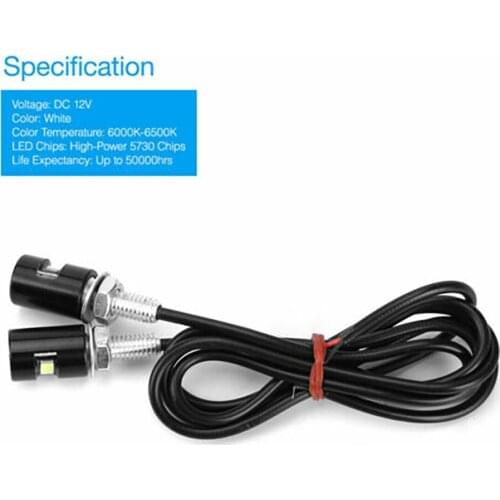 4Pcs Car SMD LED License Plate Light Screw Bolt Lamp Bulbs DC 12 Volts Universal Motorcycle Car Lights License Plate Lamp