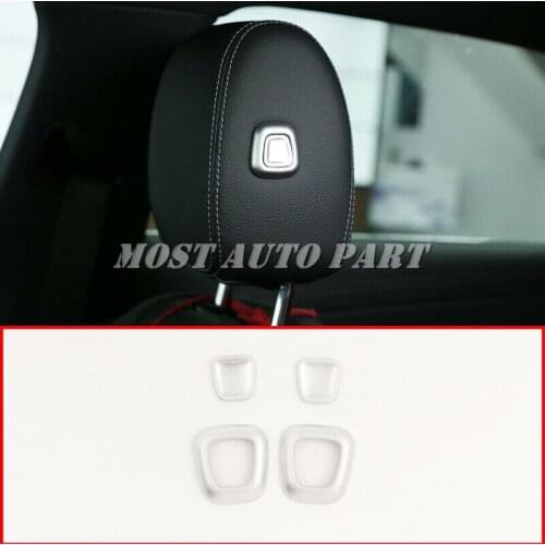 ABS Chrome Interior Headrest Button Cover For Mercedes Benz GLE Class W167 GLS Class X167 2019-2020 4pcs Car Decoration Car Trim