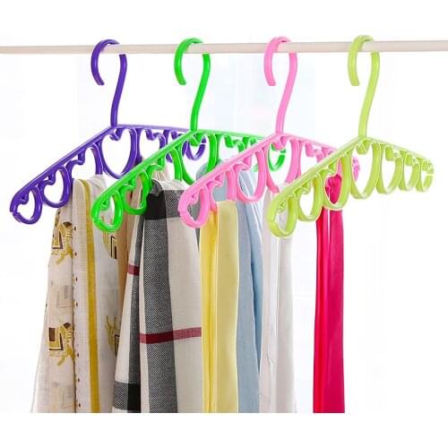 4pcs/lot Porous plastic wrap multi-purpose silk scarf belt tie hangers for clothes rack