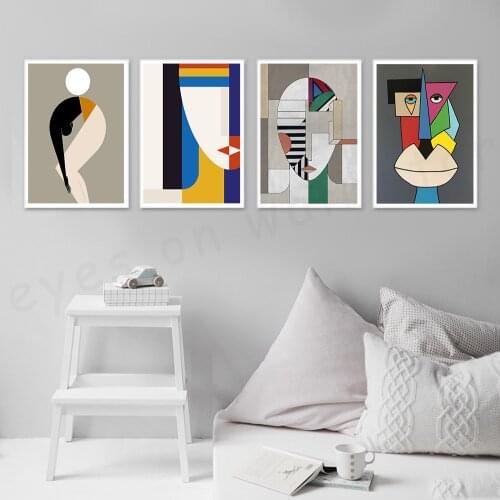 Abstract Geometry Make Up for Feature Face Poster Animal Dog Wall Art Prints Picture Modern Home Room Decoration Cuadros