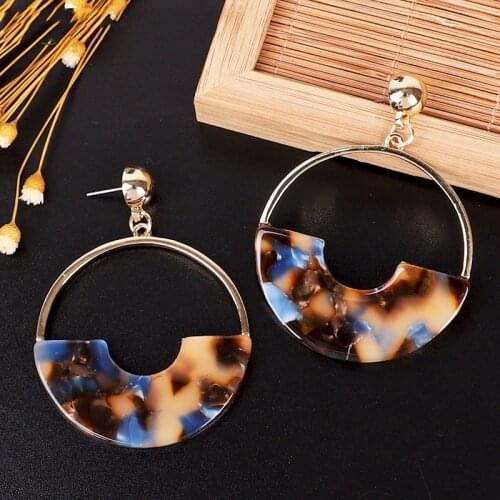 Acrylic earrings bohemian style party simple geometric hanging earrings female long section large simple fashion trendy jewelry