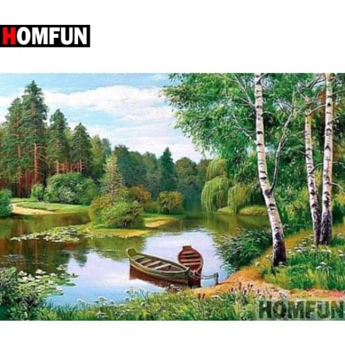 HOMFUN Full Square/Round Drill 5D DIY Diamond Painting "Tree scenery" Embroidery Cross Stitch 3D Home Decor Gift A17546