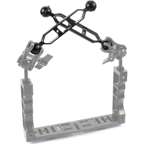 Aluminum Alloy Dual Ball Head Joint Arm Camera Clamp Mount for Underwater Diving Photography Equipment for Go Pro Action Camera