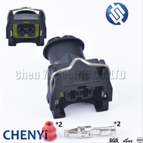 1 set 2 Pin Automotive waterproof connector wiring harness plug Injector Connector plug For Bosch Volvo 1928402571 1 928 402 571