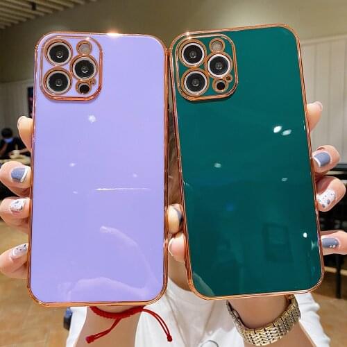 Luxury Smooth Electroplating Frame Phone Case For iPhone 12 Pro Max 11 Pro Max Back Cover For iphone XS MAX XR X 7 8 Plus