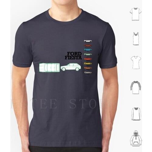 Fiesta T Shirt Print Cotton Fiesta Hatchback Supermini 5 Xr2 Xr3 Gti 1970S 1980S 1990S 2000S 70S 80S 90S 2000S Car Cars Escort