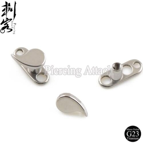 G23 Titanium Comma Style Internally Threaded attachments with 0.9mm/ 1.2mm thread Body Jewelry Free shipping Lot of 5pcs