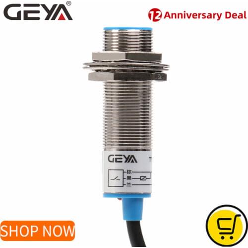 GEYA Proximity Sensor 5mm Sensing Distance Inductive Proximity Switch NPN PNP DC 10-30V M18 Screw Size