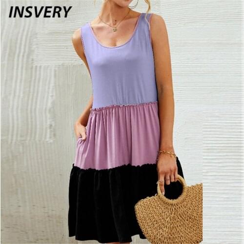 INSVERY Colored Summer Dresses