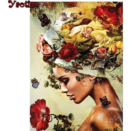 New Diy Diamond Painting Fantasy Flower Woman Cross Stitch Mosaic Square Resin Stone Pasted Painting Square Full Diamond round