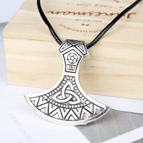 Viking Necklace for Women Man Axe Amulet Pendant Choker Jewellery Necklaces for Teen Girls