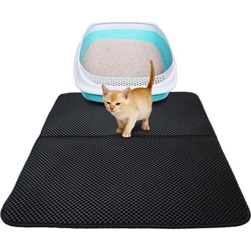 Cat Mat Kitten Litter Pad Folding Double Side Waterproof Trash Trapper Non Slip EVA Protect Floor Feeding Clean Mats Beds