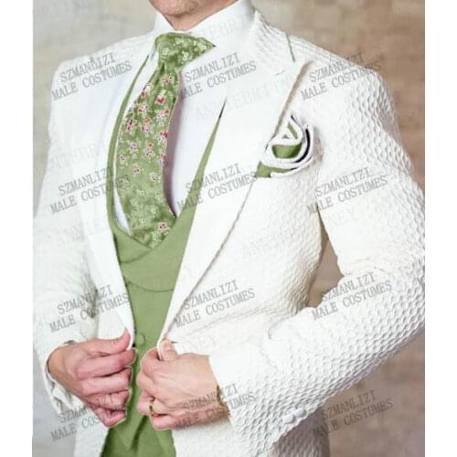 Handsome Costume Homme Men Suits Wedding Tuxedos Terno Masculino Slim Fit Groom Party Blazer 3 Pieces Best Man Jacket Vest Pants