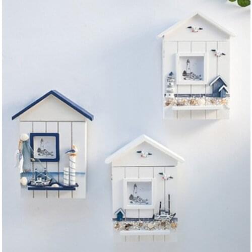 Creative decoration Mediterranean style key store case key cabinet wall hanging seabird sea tower key house storage case