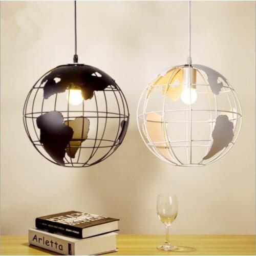 Retro Creative Globe Chandeliers lighting For restaurant bar iron round hanging lamps For living room decoration lights