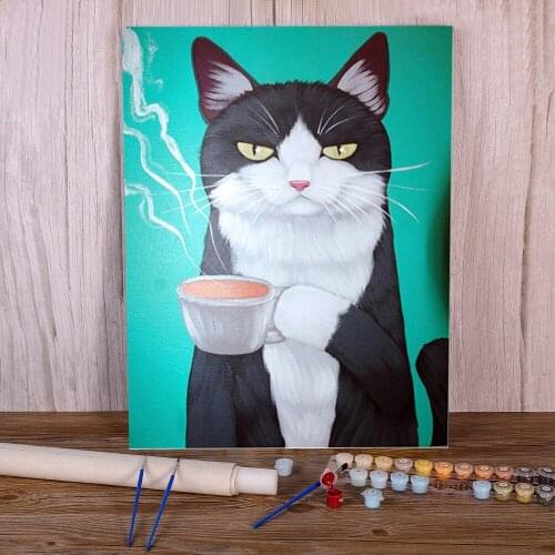 Animal Carton Cat DIY Paint By Numbers Kit Oil Paints 50*70 Canvas Painting Home Decoration For Adults For Drawing Wholesale