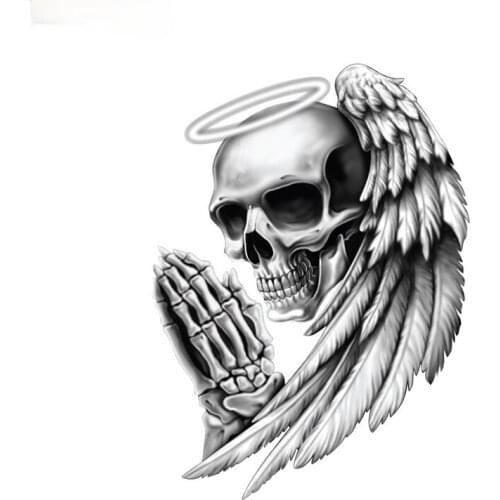 Angel of Death Skull Car Sticker PVC Decal for Motorcycle Luggage Laptop Skateboard Refrigerator Door Window