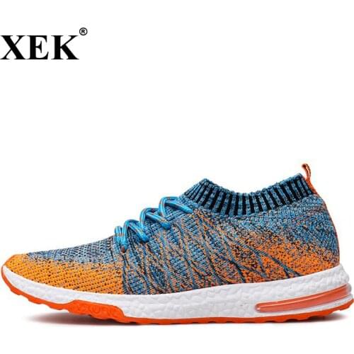 XEK 2018 New Breathable Air Mesh Summer Running Sneakers For Men Cushioning Sneakers Outdoor Walkng Jogging Trainer Shoes JH73