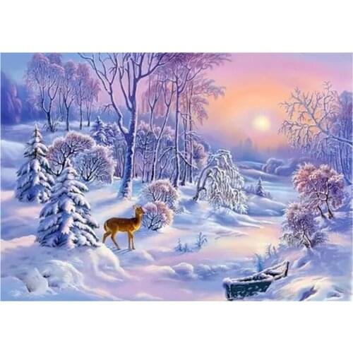 New Arrivals 5D DIY Full Round Diamond Painting Snow Scene Cross Stitch 3D Embroidery Rhinestone Mosaic Home Decor Gift Y427