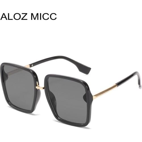 ALOZ MICC Black Oversized Square Sunglasses Women Brand Designer Vintage Sun Glasses Female Retro Eyewear gafas de sol Q860