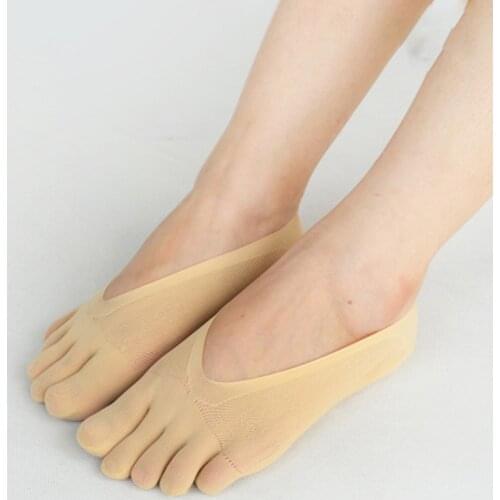 Orthopedic Compression Socks Women Toe Socks Ultra Low Cut Liner with Gel Tab Breathable ultrathin anti-skid Five-finger Socks