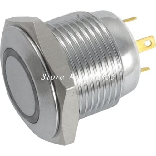 16mm Thread Falt Round 1 NO Contact Momentary Pushbutton Switch