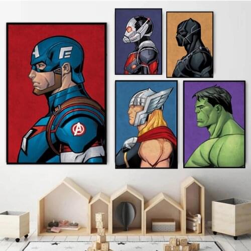 Marvel Superheroes Poster Print Avengers Comics Canvas Painting Picture Art Wall Modern Kids Bedroom Living Room Decor Mural