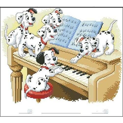 Embroidery Package Free Shipping Cross Stitch Kits Spotty Dog Piano