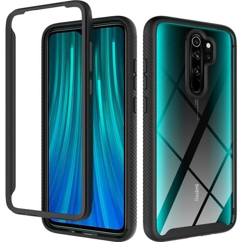 Transparent Armor 2in1 Shockproof Bumper Phone Case For Xiaomi Redmi Note 8 9 9T K20 Pro Max 9A 9C 9S Hybrid Protect Back Cover