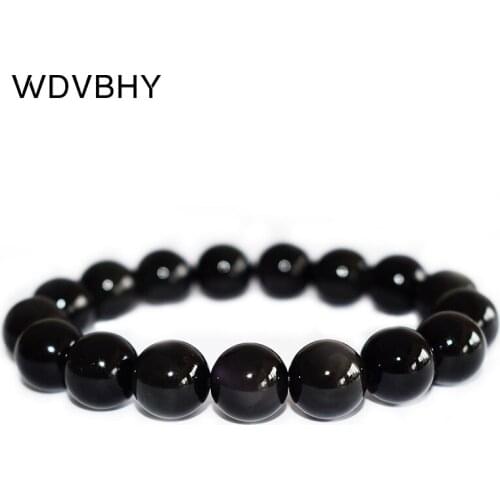 Rainbow Eye Obsidian Bracelet Elastic Stretch Fashion Natural Stone Jewelry 8mm-16mm 5 Style Size Beads Accessories For Friend