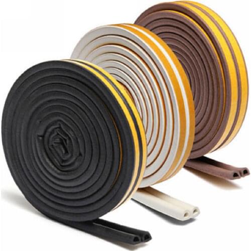 5M D/E/P Type Self Adhesive Seal Strips Foam Draught Excluder Self Adhesive Window Door Seal Strip For Hardware Tools