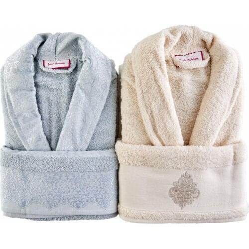 Sarah Anderson Balmy New 4 Pcs Bathrobe Towel Mint - Beige Family Set Bath Absorbend Quick Dry Hair Bathroom Towels for Adult