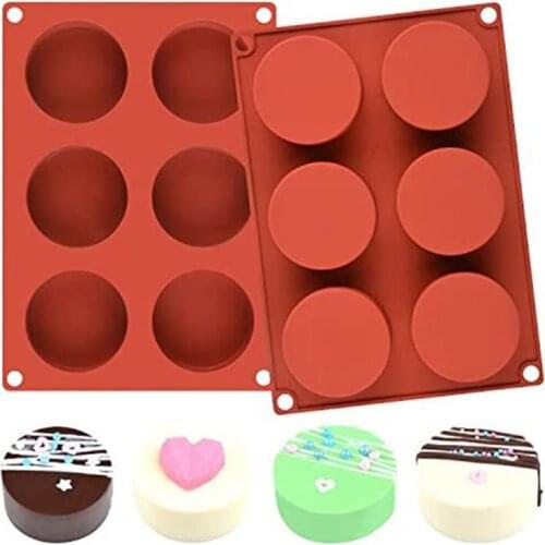 Silicone 6-Cavity Round Molds Dessert DIY Baking Tray Pastry Decoration Tools Equipment Accessories Stable Baking Tool