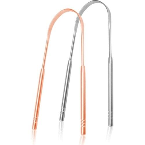 Tongue Scraper Stainless Steel Oral Tongue Cleaner Brush Fresh Breath Cleaning Coated Tongue Toothbrush Oral Hygiene Care Tools