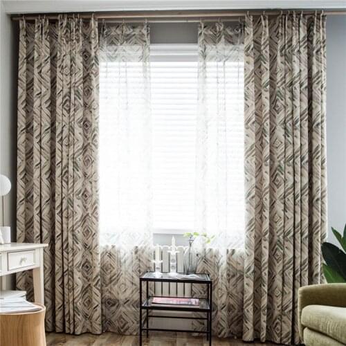 European Style Modern 3D Geometry Curtains Home Bedroom Fabric Window Decoration Drapes
