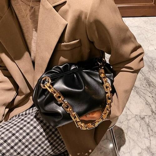 Chain PU Leather Crossbody Bags for Women 2021 Trend Armpit Bag Womens Branded Trending Shoulder Handbags Lady Clutch