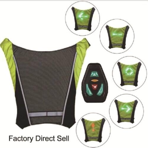 Lightweight Reflective LED Signal Light Backpack Pendant Wireless Remote Control Turn Signal Outdoor Sport Safety Bag