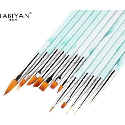 Nail Art UV Gel Liner Gradient Brush Painting Dotting Drawing Carving Pen Grid Tips Manicure Extension Builder Design Tools