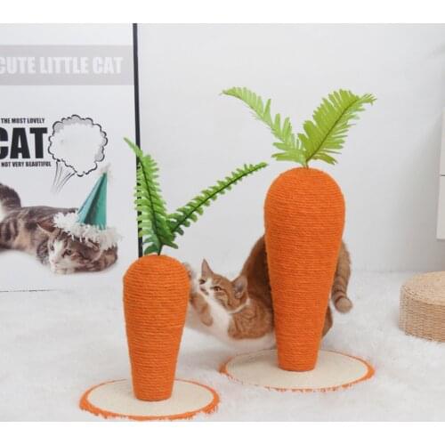 Sisal Rope Cat Scratching Post Toy Carrot Shape DIY Craft Cat Climbing Frame