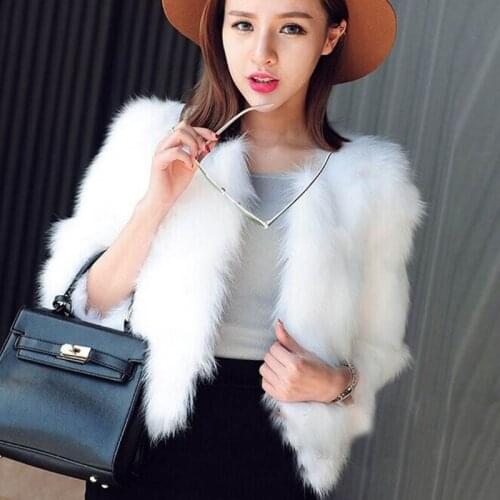 Women Winter Warm Faux Fur Wedding Jacket 3/4 Sleeves Fluffy Plush Open Front Cardigan Bridal Wrap Scarf Shawl Vintage Up