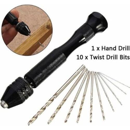 0.3-3.4mm Black Hand Twist Drill Manual Hole Set Text Play Amber Diamond Bodhi Walnut