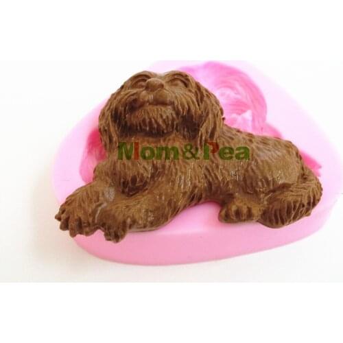 Mom&Pea 0366 Free Shipping Dog Silicone Soap Mold Cake Decoration Fondant Cake 3D Mold Food Grade Silicone Mould