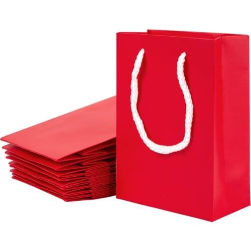 10pcs Kraft Paper Rectangle Pouches Gift Bags Shopping Bags with Nylon Thread Wedding Party Candy Jewelry Packaging Bags