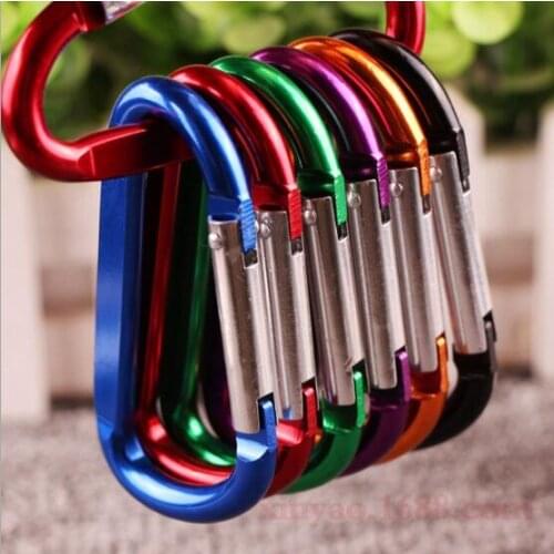 10Pcs ShineTrip Aluminum D Shape Buckle Carabiner Survial Key Chain Carabine Hook Clip Camping Equipment EDC Paracord Buckles