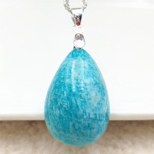 100% Natural Green Amazonite Gemstone Water Drop Pendant 29x19x15mm Powerful Energy Women Men From Russia Jewelry AAAAA
